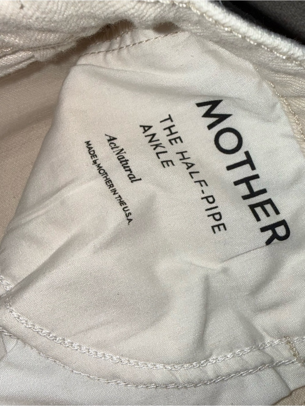 NWT MOTHER The Half-Pipe Ankle Jeans Act Natural Off White Cream Wide Leg 26 - Picture 5 of 14